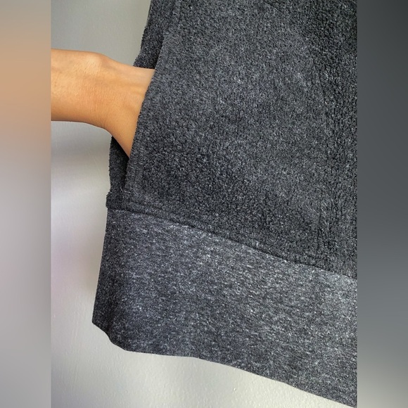 ALO Yoga Gray Sweatshirt Pullover Teddy Rib Knit Cowl High Neck Athleisure Comfy - Picture 9 of 10